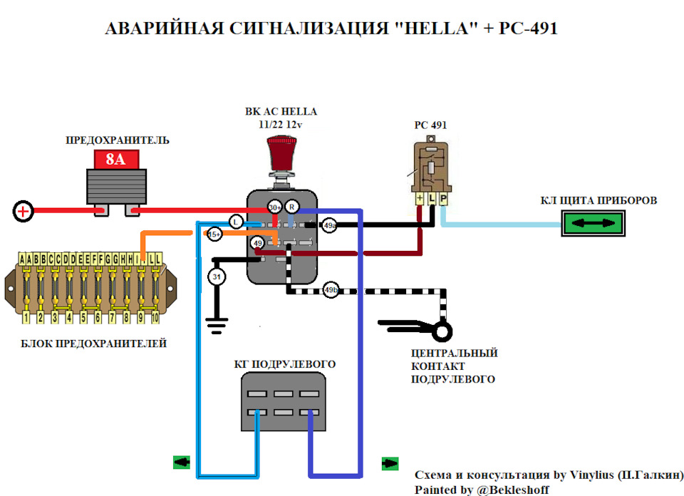 Грудень 2021: Підключення вимикача АС Hella 2