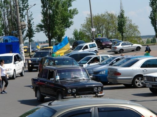 автопробіг на честь 9 травня. Я на чолі колони)) 2