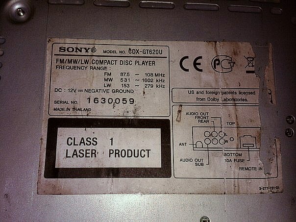 28# Sony CDX-GT620U 5