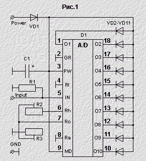 Індикатор рівня LM3914 (Лямбда-зонд) 1