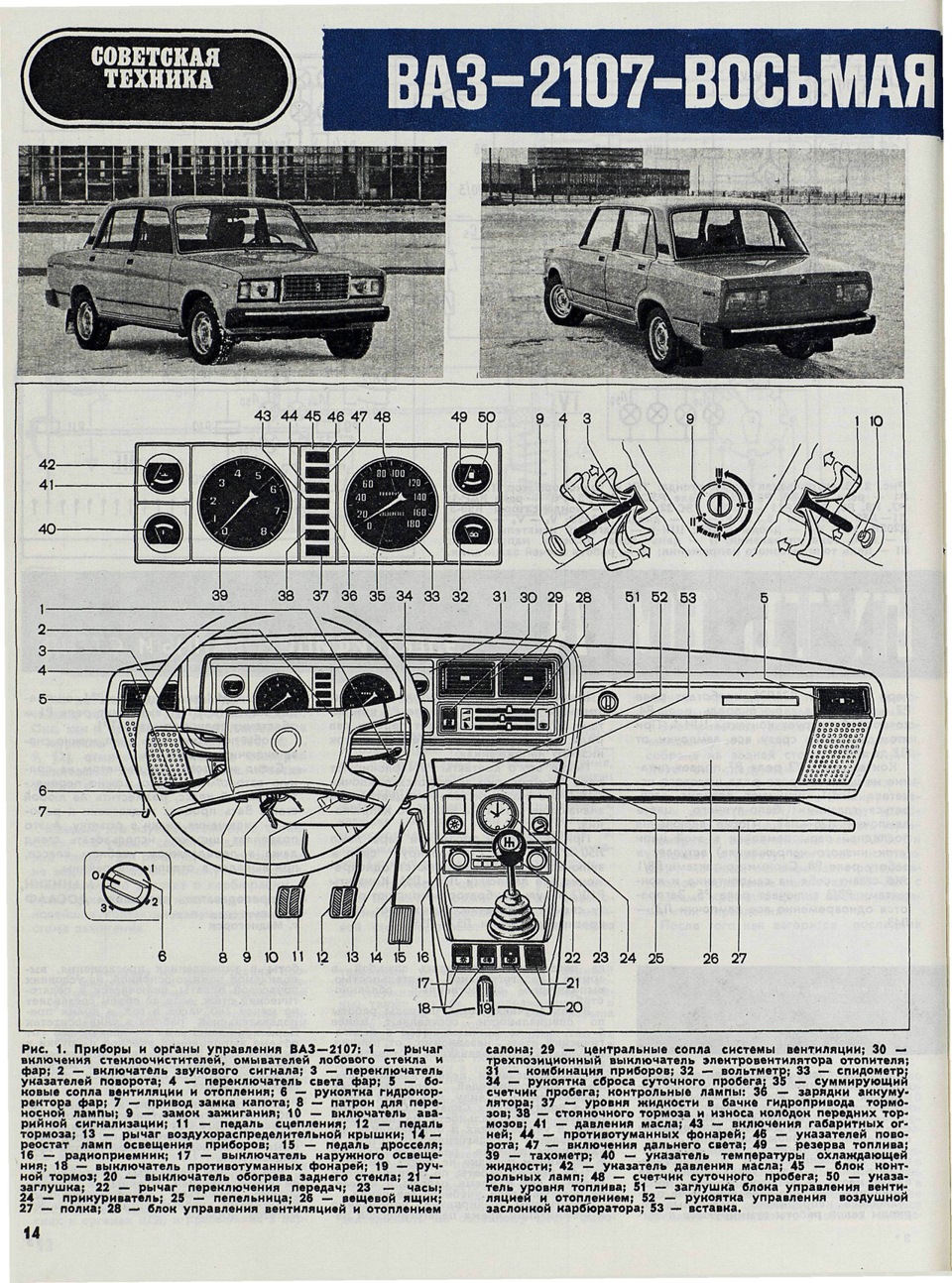 Перша стаття про ВАЗ 2107. Журнал За кермом . 1981 рік. 2