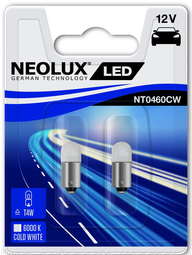 LED лампи Neolux T4W 6000K у габарити 1