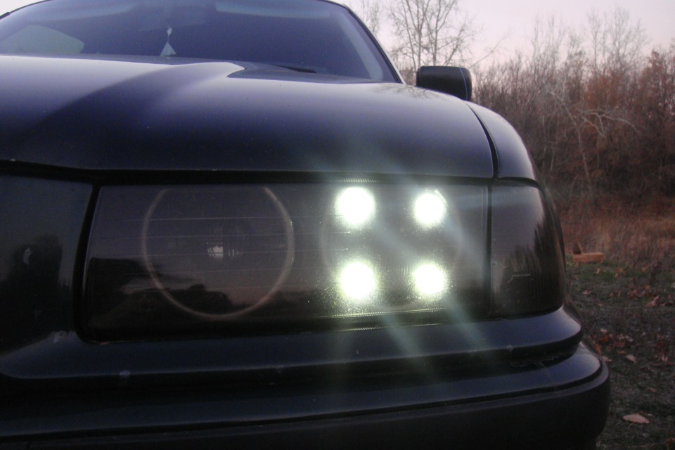 # LED tuning фар. Angel eyes, DRL, Hella Black /// 1