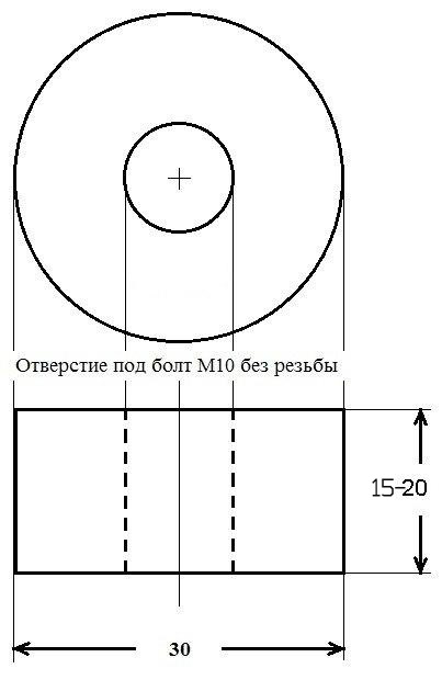 Проставки під кульові 15мм 2