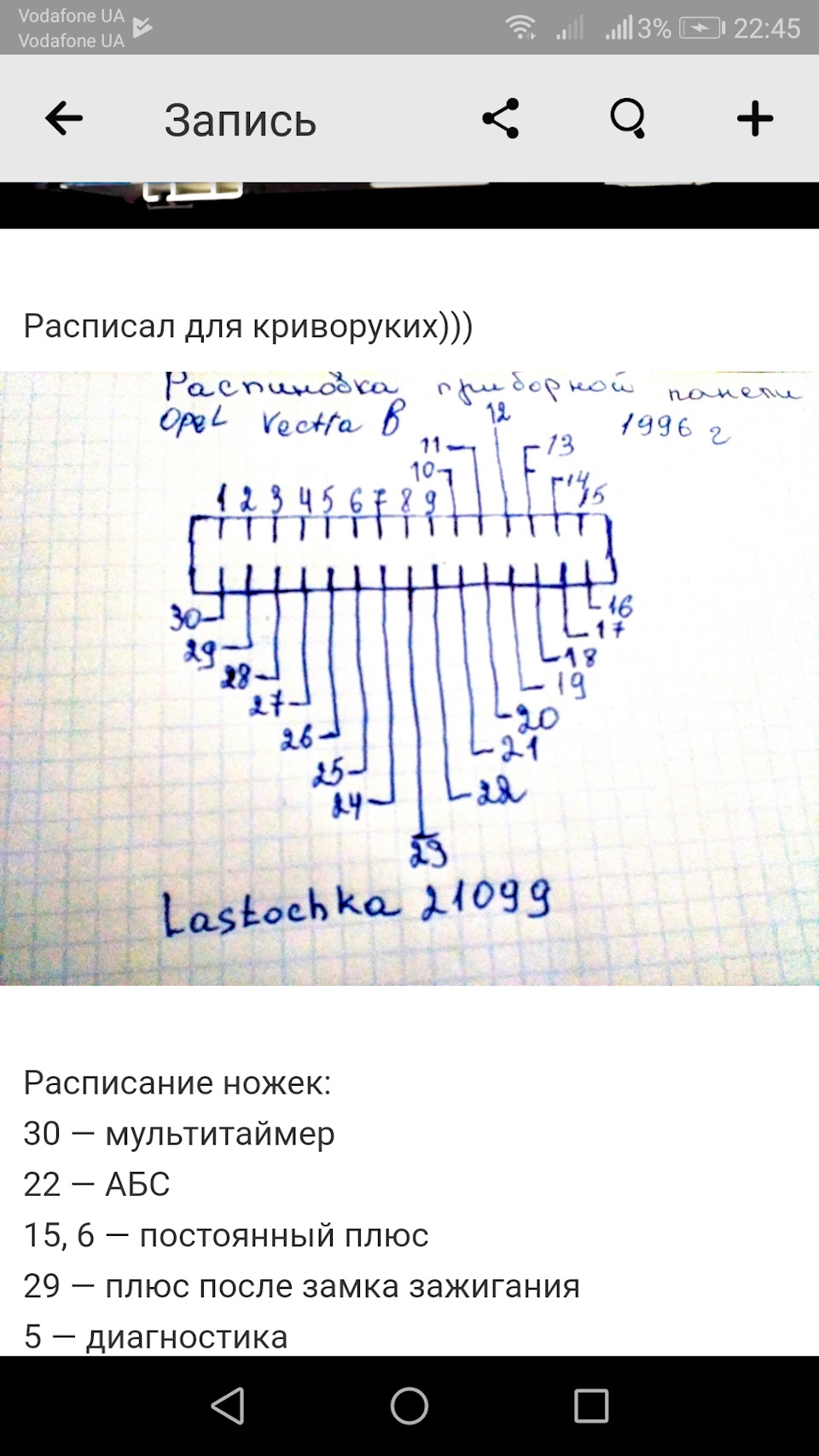 Встановлення електрики щитка приладів Vectra B 5