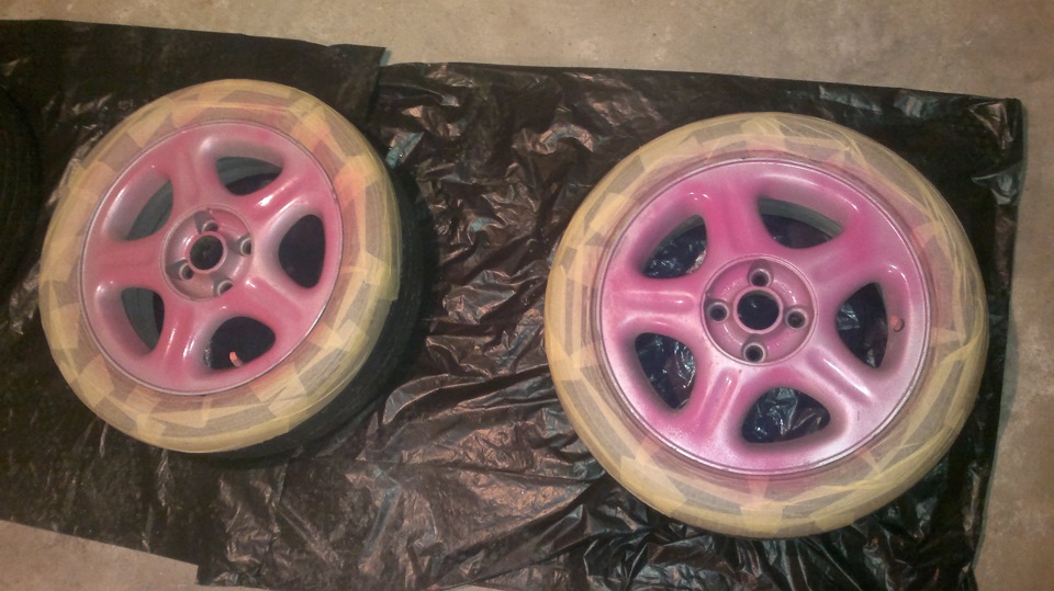Фарбування дисків у рожевий колір Plasti Dip частина 2 4