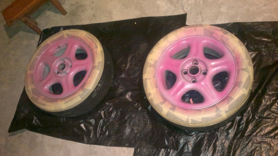 Фарбування дисків у рожевий колір Plasti Dip частина 2 5