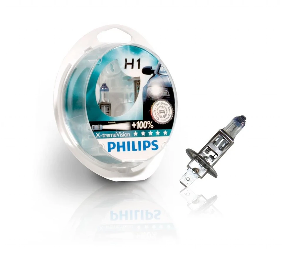 Галогенові лампи Philips X-treme Vision +100% H1 - 55W