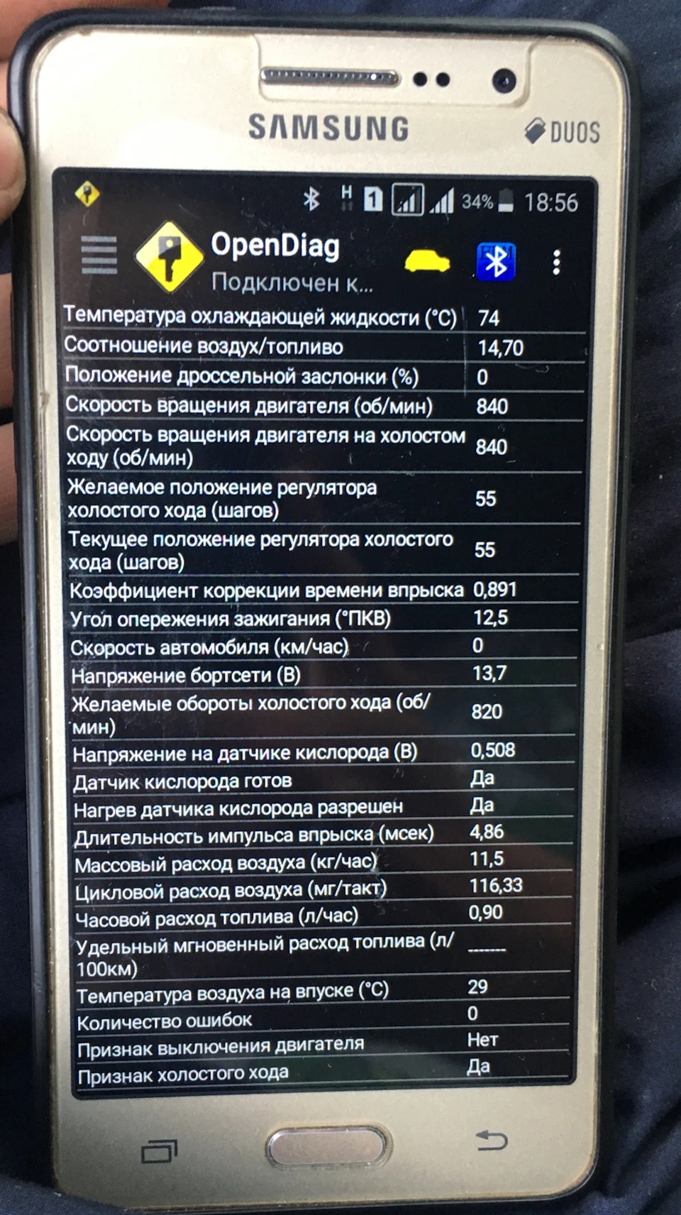 Тривалість імпульсу впорскування, витрата повітря (Допомога)