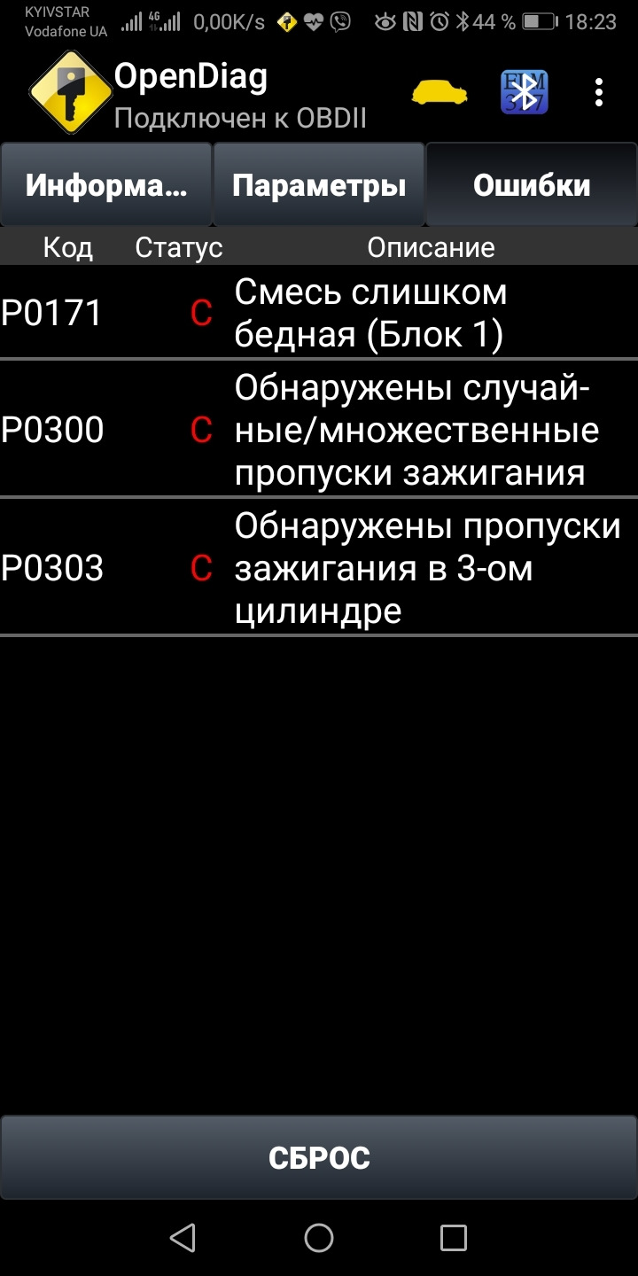 Проблеми в роботі двигуна. 1