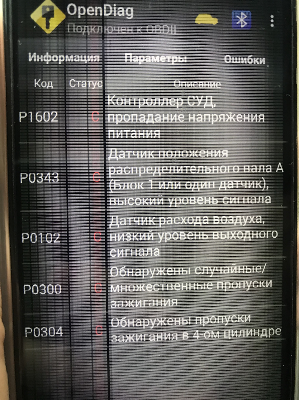 Помилки OBDII 1