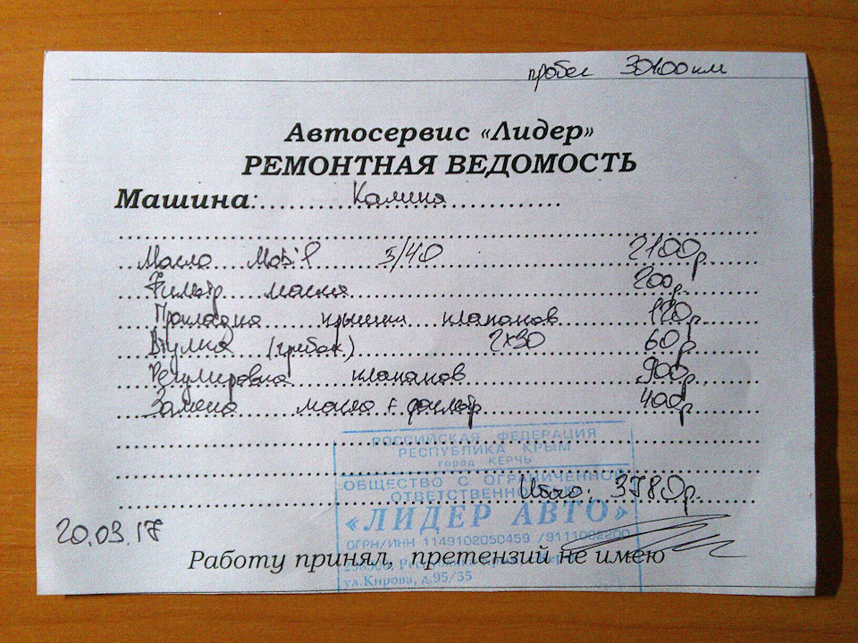 Третє ТО - 30 100 км пробігу 1