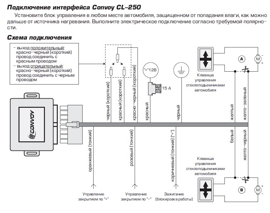 Установка інтерфейсу склопідйомників Convoy cl-250 3