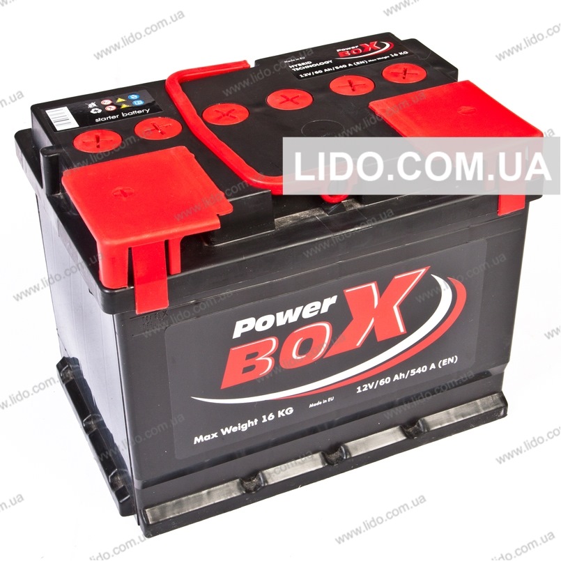 Новий акумулятор Power box 60ah 540a 1