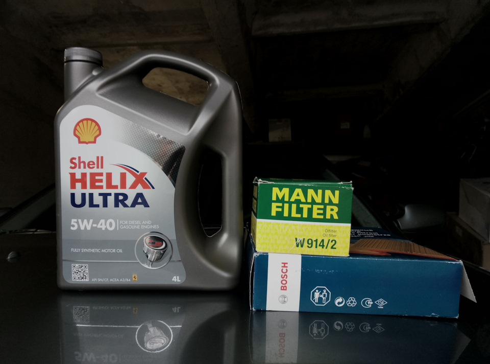 ТО - заміна мастила Shell Helix Ultra 5w40, фільтрів 1