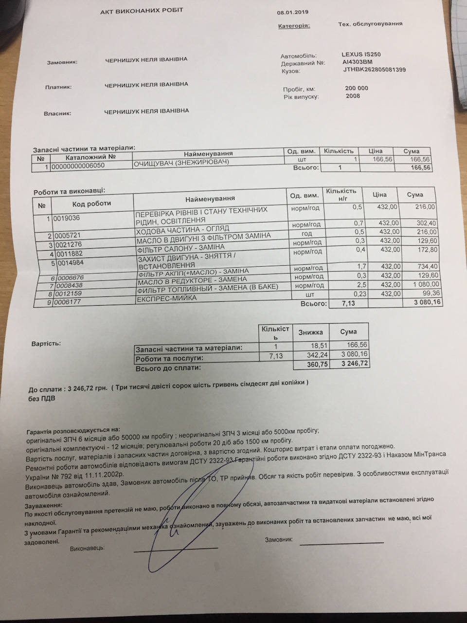 Рубіж 200 тис. взятий. Планове ТО 2