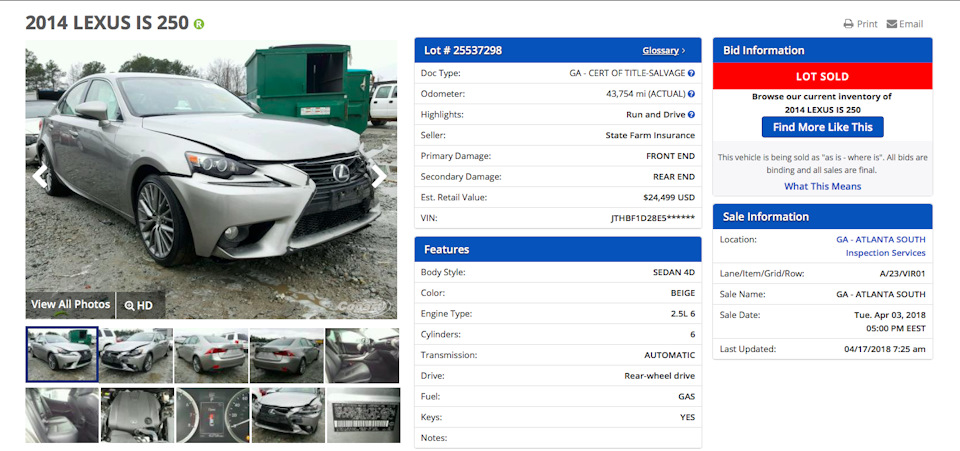 Lexus IS 250 зі США (частина 1) 1