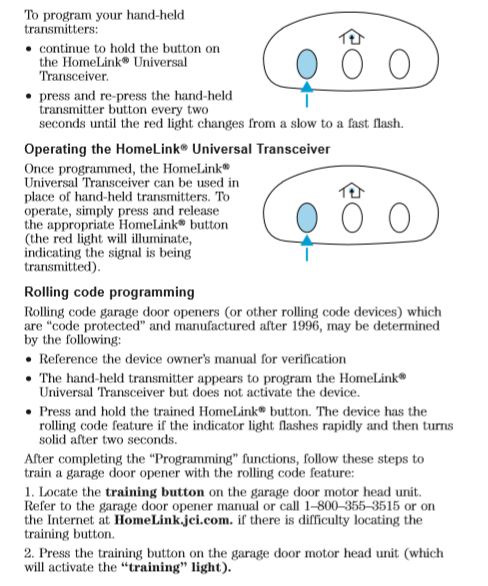 Програмування HOMELINK UNIVERSAL TRANSCEIVER 3