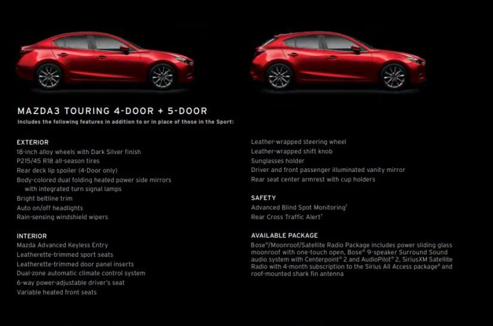 Комплектація Touring + Bose®/Moonroof/Satellite Radio Package