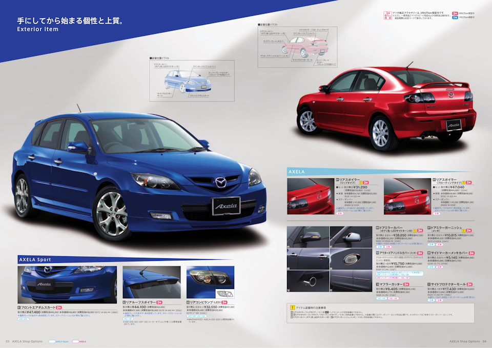 #47. Каталог оригінальних додаткових аксесуарів для Mazda Axela 3