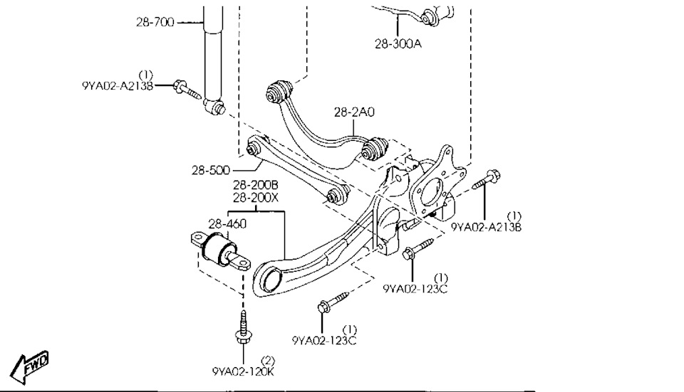 Аналог болта Mazda 9YA0-21-23C 1