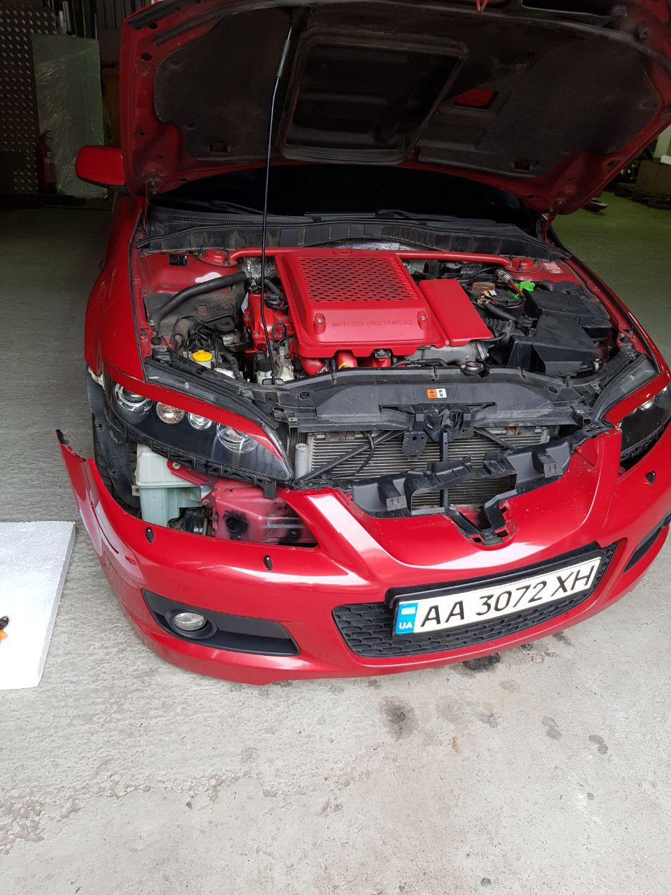Ремонт вуха бампера, установка заводської губи mazda mps 6 1