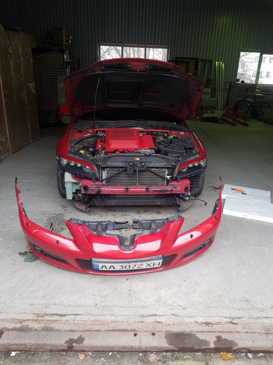 Ремонт вуха бампера, установка заводської губи mazda mps 6 2