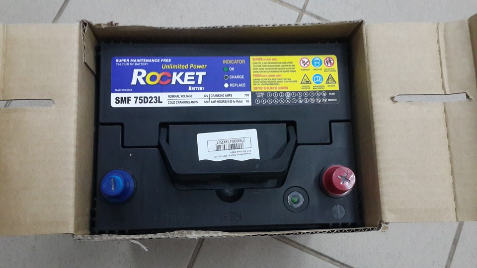 Новий акумулятор для ма6ки Rocket 75D23L 3
