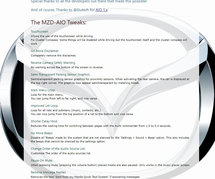 MZD-AIO Tweaks 1