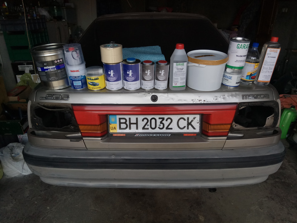 |Будні Mazda`вода: Зварювання завершено. Фарба для маси Original: 1F — Winning Silver Metallic, роботи з підготовки до фарбування розпочато, +Поїздка до Електрика| 1