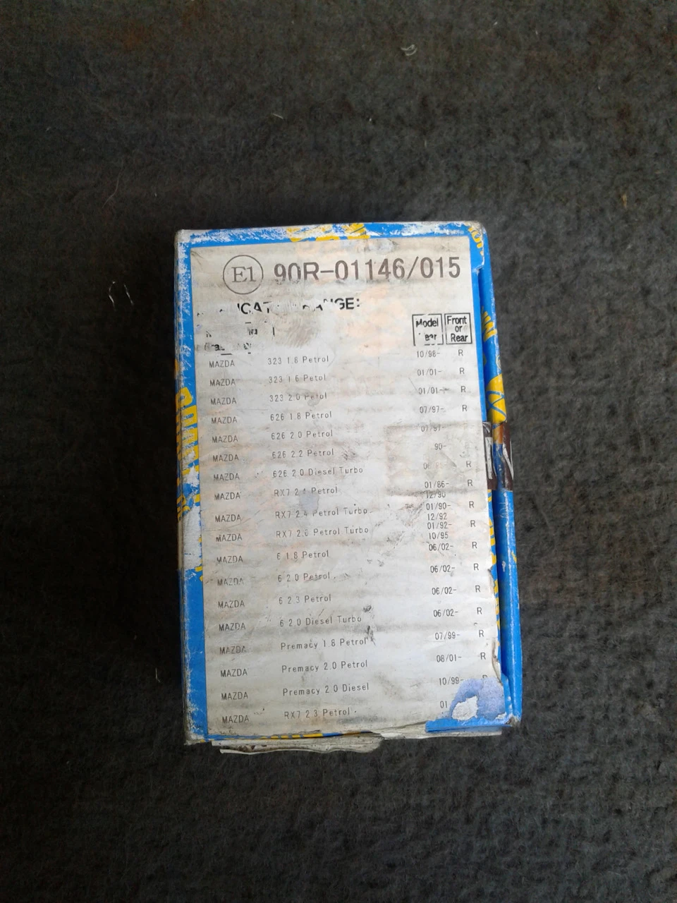 Кому треба колодки зад.дискові на 626 GF, 323bj, rx7 92, Mazda 6 1gen, Premacy