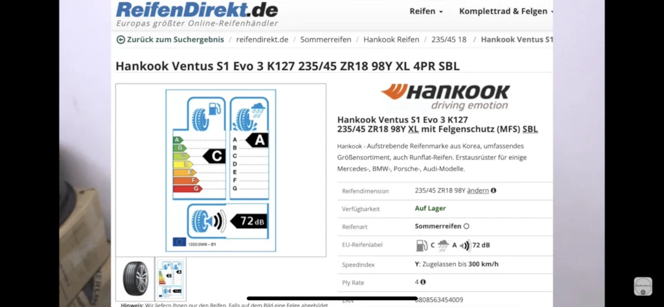 Переобулся Hankook ventus prime 3