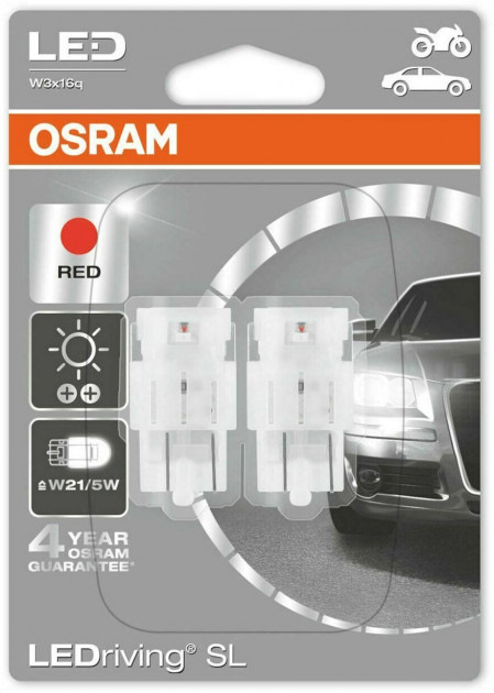 Світлодіодні лампочки в стопах/габаритах. Osram LEDriving Standard Red W21/5W 1