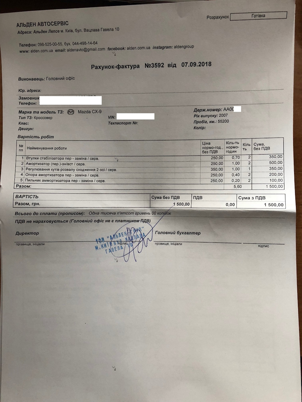 Заміна передніх амортизаторів, пильовиків, відбійників, опор, підшипників та втулок стабілізатора 5