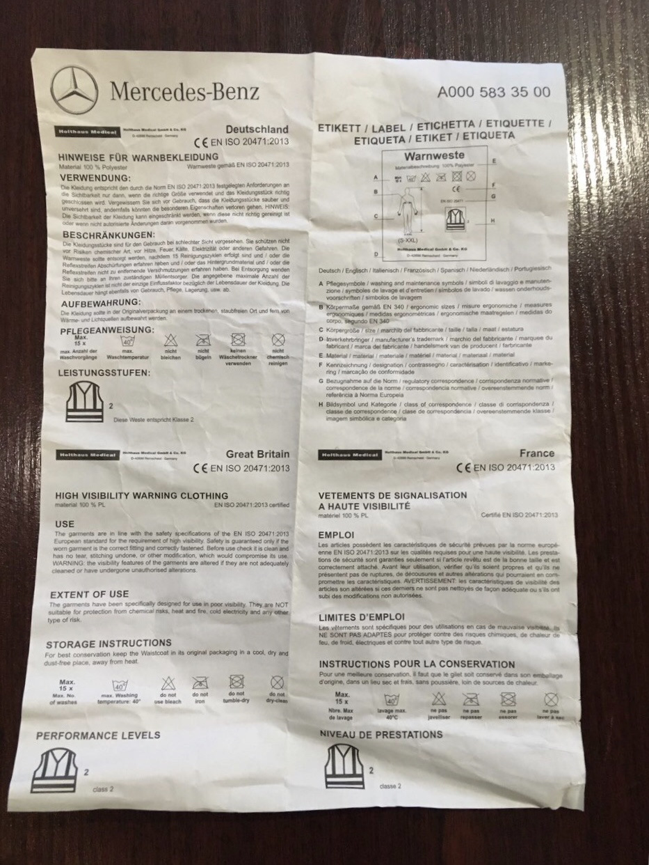 Жилет світловідбиваючий Mercedes original 5