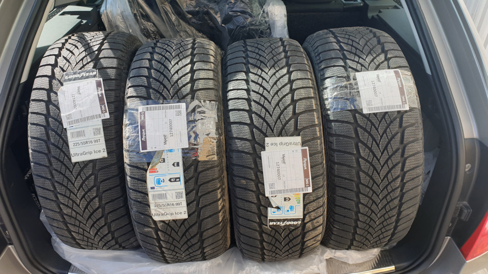 Нові зимові тапки Goodyear UltraGrip Ice 2 225/55 R16 99T XL на мій w211 1