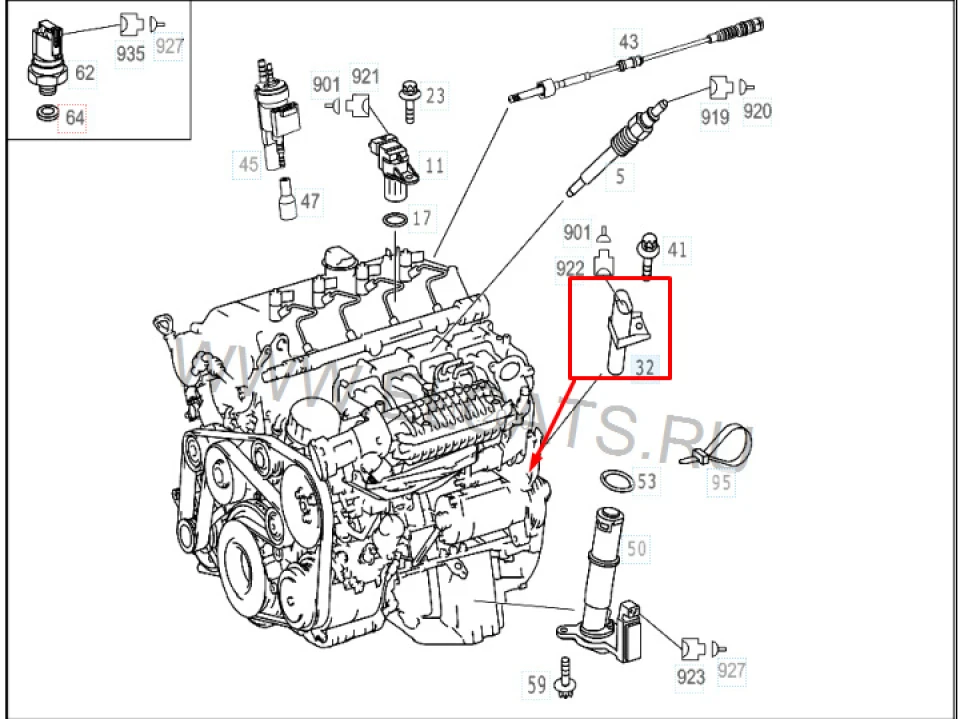 Датчик положення колінвалу W211 2.2CDI
