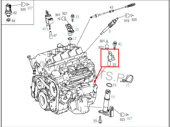Датчик положення колінвалу W211 2.2CDI 1