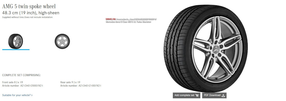 Різноширокі диски AMG R19 та літня гума Continental SportContact 6 1