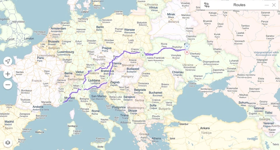 План туристичної поїздки Київ-Канни 2015