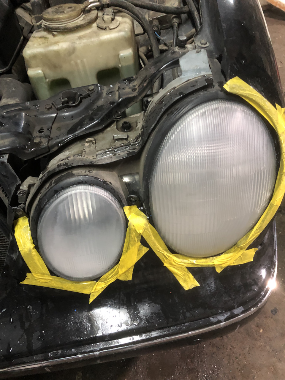 Хімічна полірування фар на Mercedes w210 2