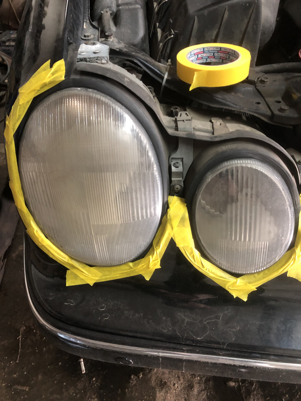 Хімічна полірування фар на Mercedes w210 3