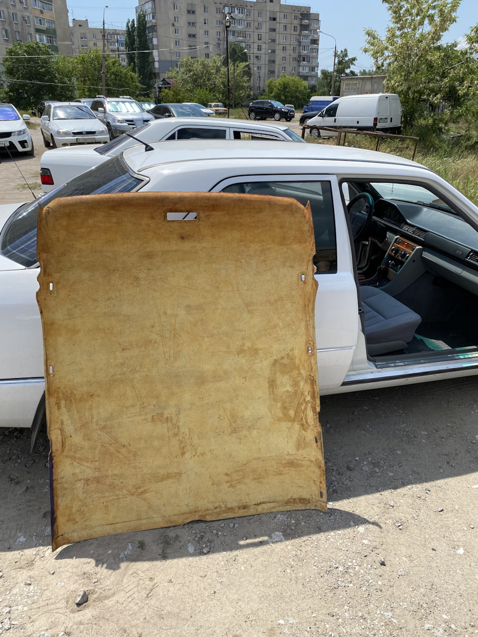 Переклейка потолка w124 2