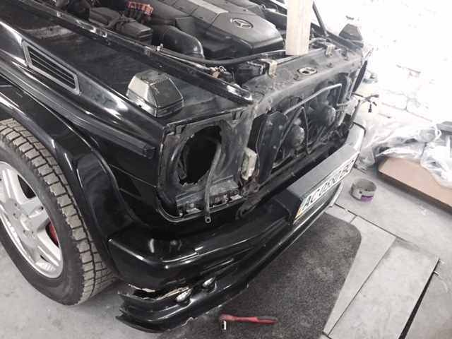 Установка бампера Amg, Brabus, на Mercedes w463 g-class gelandewagen 5