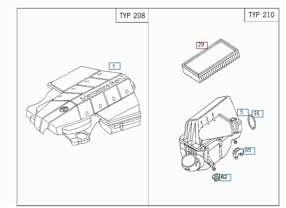 Прикол з повітряним фільтром W163 ML500 2