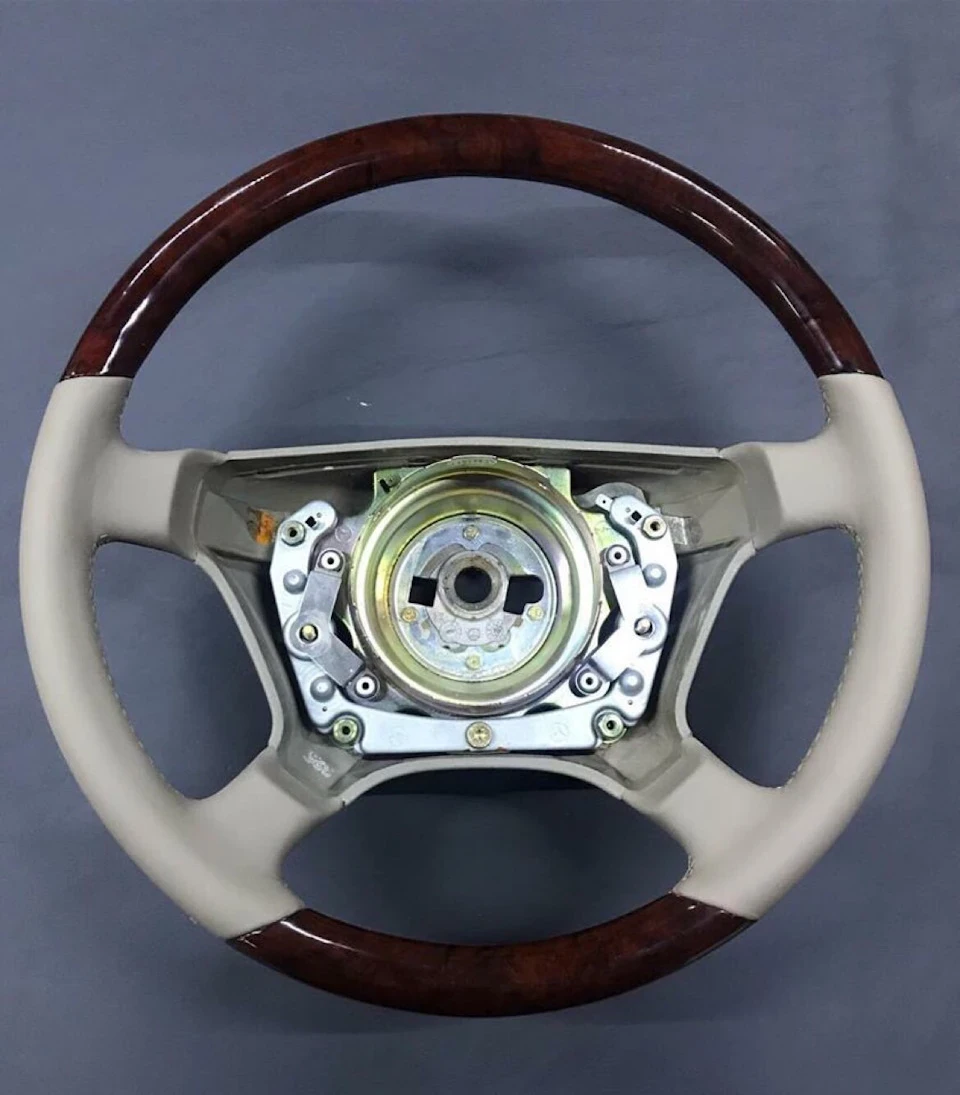 Руль w140 кожа-дерево