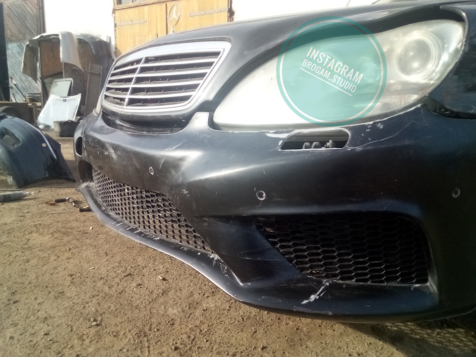 Перша примірка нового бампера w222 amg s63 стиль 4