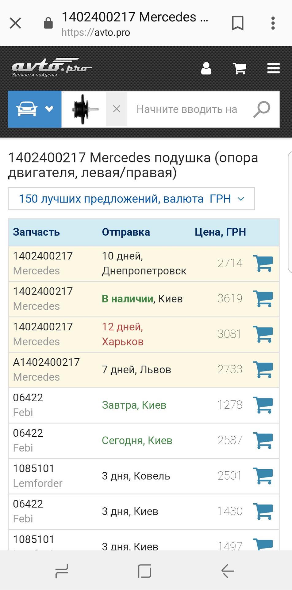 Пошук та замовлення запчастин 2