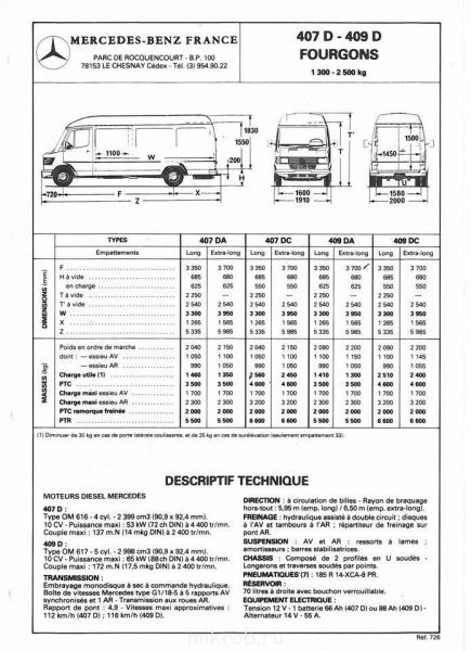 Просто так, може комусь треба. Розміри Mercedes-Benz T1 308 410 2