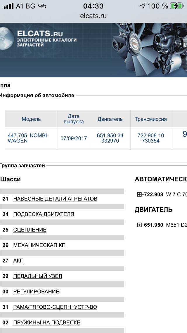 Комплектація з vin 1